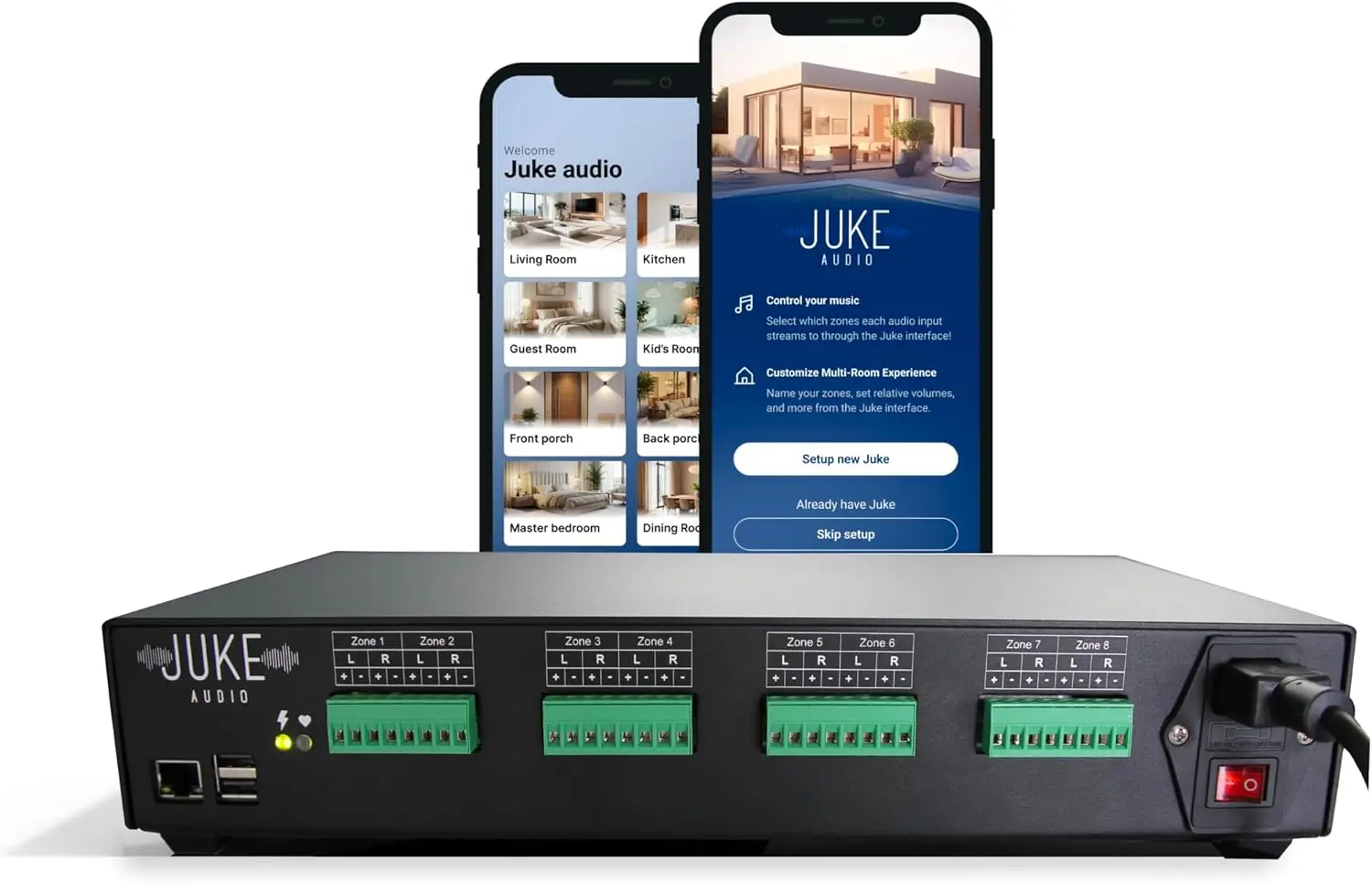 Juke-8: 8 Zone Multi-Room Amplifier | Built-in Music Streaming & Wireless App Control | Supports 8 Audio Sources Simultaneously | Whole Home Audio System | Airplay 2, Spotify Connect
Juke-8: 8 Zone Multi-Room Amplifier | Built-in Music Streaming & Wireless App Control | Supports 8 Audio Sources Simultaneously | Whole Home Audio System | Airplay 2, Spotify Connect
