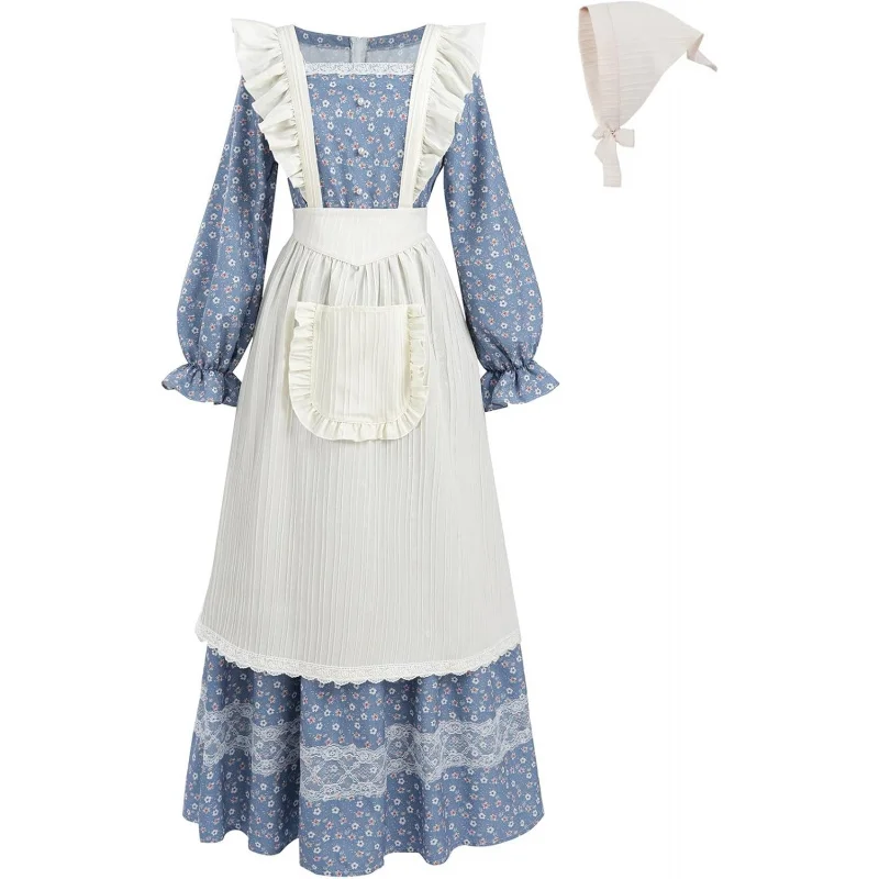 Prairie Dress Women Floral Colonial Costume Women with Pioneer Apron 1800s American Historical Dress
Prairie Dress Women Floral Colonial Costume Women with Pioneer Apron 1800s American Historical Dress