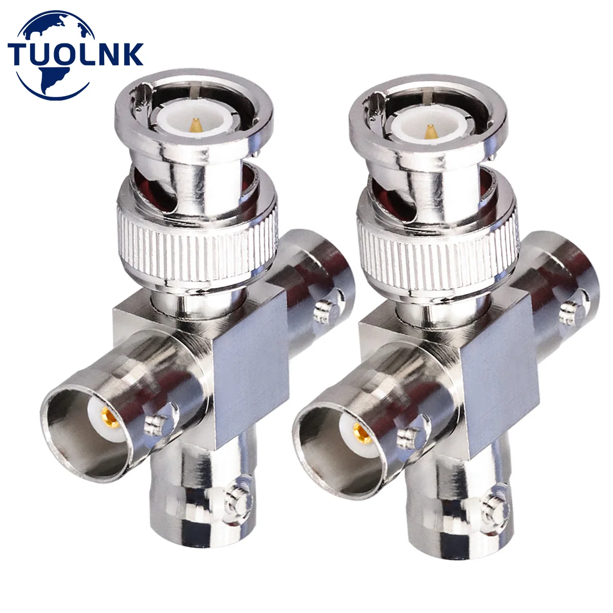 2pcs/Lot BNC Male to 3 Female Jack T Type RF Coaxial Connector 4 Way Splitter Coax Adapter BNC Tee Connectors T-Shaped
2pcs/Lot BNC Male to 3 Female Jack T Type RF Coaxial Connector 4 Way Splitter Coax Adapter BNC Tee Connectors T-Shaped