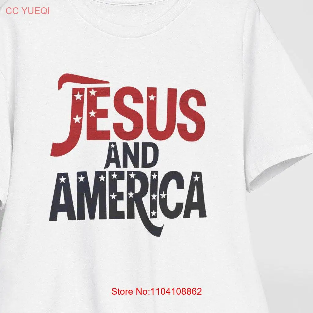 Jesus and America T Shirt American Patriotic Christian Apparel USA long or short sleeves
Jesus and America T Shirt American Patriotic Christian Apparel USA long or short sleeves