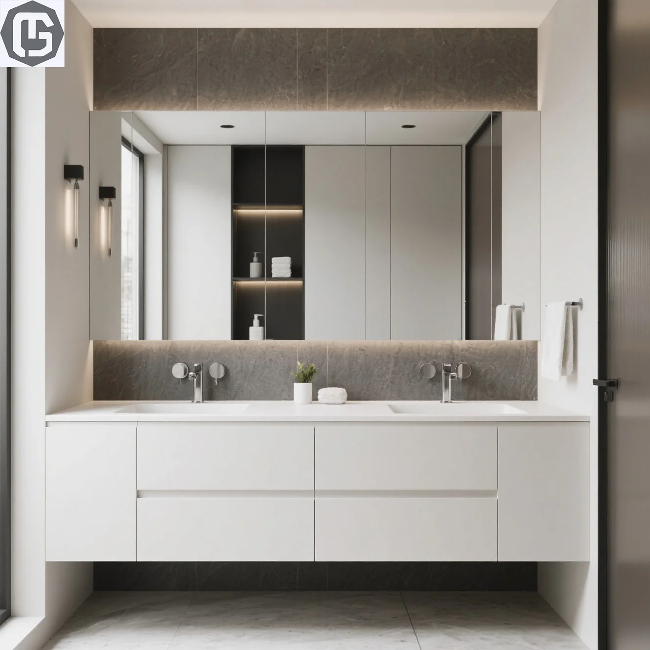 Custom Modern Italian Design Stainless Steel Water Resistant LED Mirror Bathroom Vanity Cabinet With Wall-Mounted Storage
Custom Modern Italian Design Stainless Steel Water Resistant LED Mirror Bathroom Vanity Cabinet With Wall-Mounted Storage
