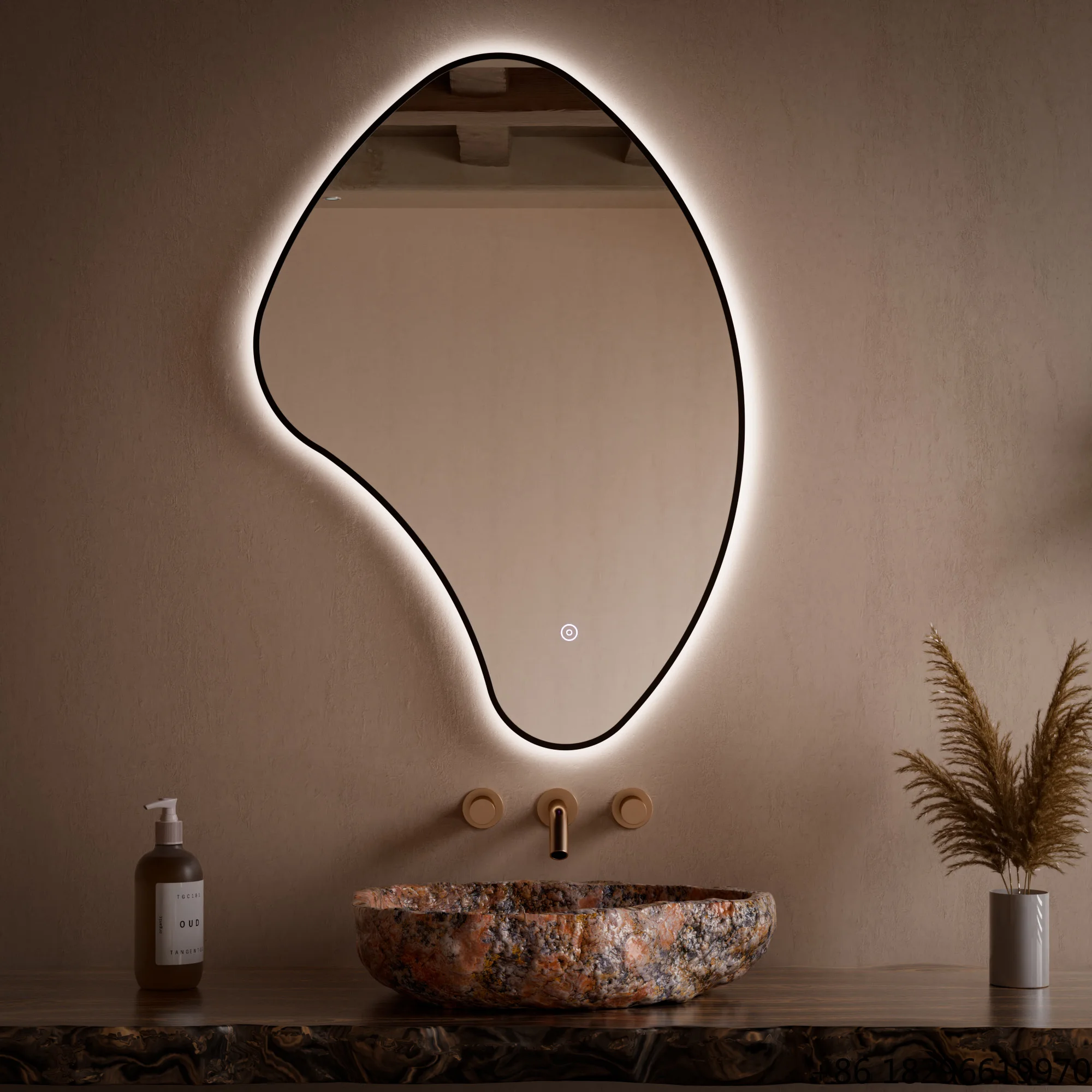 Wall Bath Vanity Mirror Shatterproof Black Metal Framed Irregular Backlit Bathroom Mirror LED Anti-Fog Waterproof
Wall Bath Vanity Mirror Shatterproof Black Metal Framed Irregular Backlit Bathroom Mirror LED Anti-Fog Waterproof