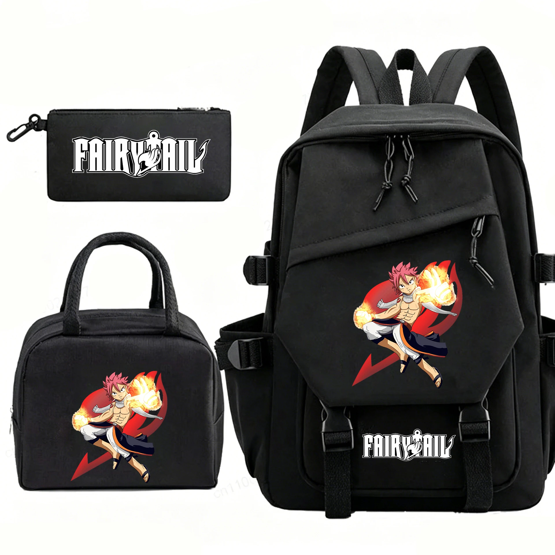 Fairy Tail Anime Backpack 3Pcs Set Large Capacity Boys Girls School Bags Lightweight Student Bookbag with Lunch Bag Pencil Case
Fairy Tail Anime Backpack 3Pcs Set Large Capacity Boys Girls School Bags Lightweight Student Bookbag with Lunch Bag Pencil Case