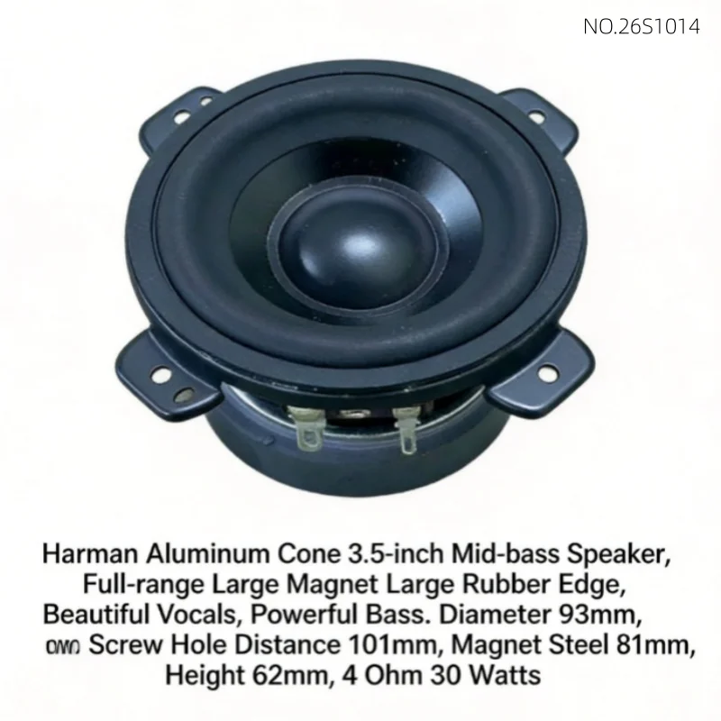1pcs/lot Harman Aluminum Basin 3.5-inch Mid-Bass Speaker Full-Range Large Magnet Big Edge Human Voice Crisp Bass Powerful
1pcs/lot Harman Aluminum Basin 3.5-inch Mid-Bass Speaker Full-Range Large Magnet Big Edge Human Voice Crisp Bass Powerful