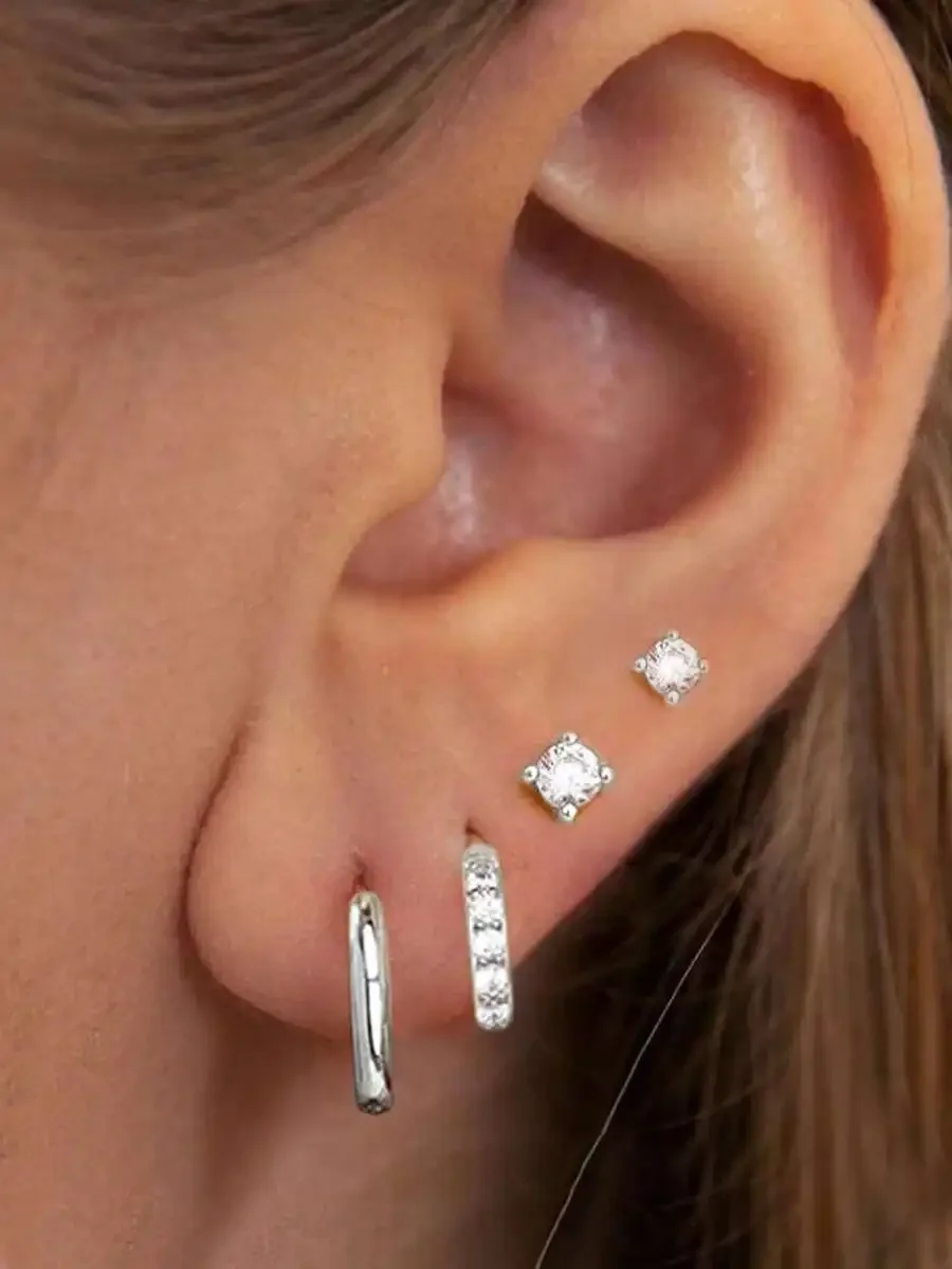 4 Pairs Zirconia Earring Set Womens Flat Stud Earrings For Earlobe Cartilage Helix Piercing Unisex
4 Pairs Zirconia Earring Set Womens Flat Stud Earrings For Earlobe Cartilage Helix Piercing Unisex