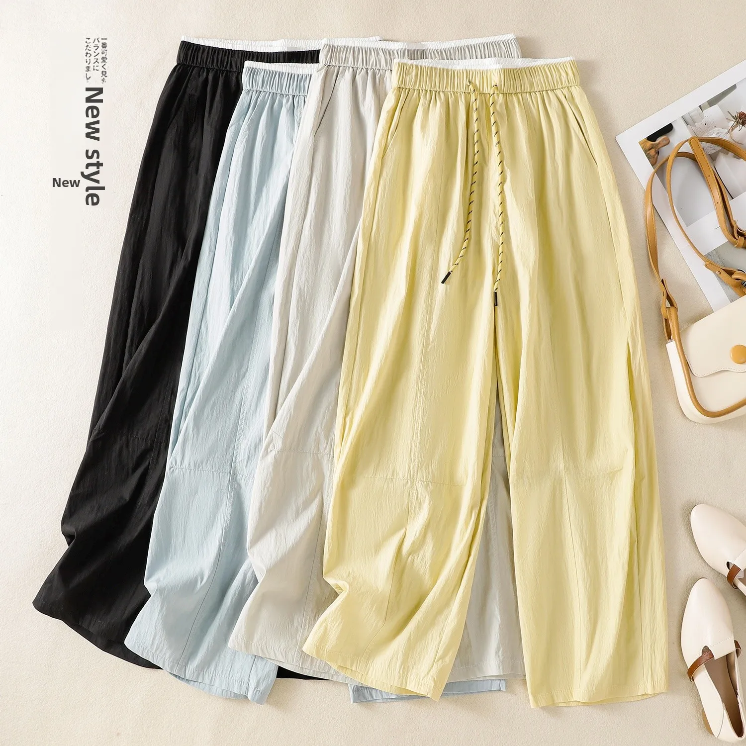 Summer High Density Cotton Blend Casual Pants Women's Loose Feeling Balloon Texture Nine Point Pants Straight Leg Pants
Summer High Density Cotton Blend Casual Pants Women's Loose Feeling Balloon Texture Nine Point Pants Straight Leg Pants