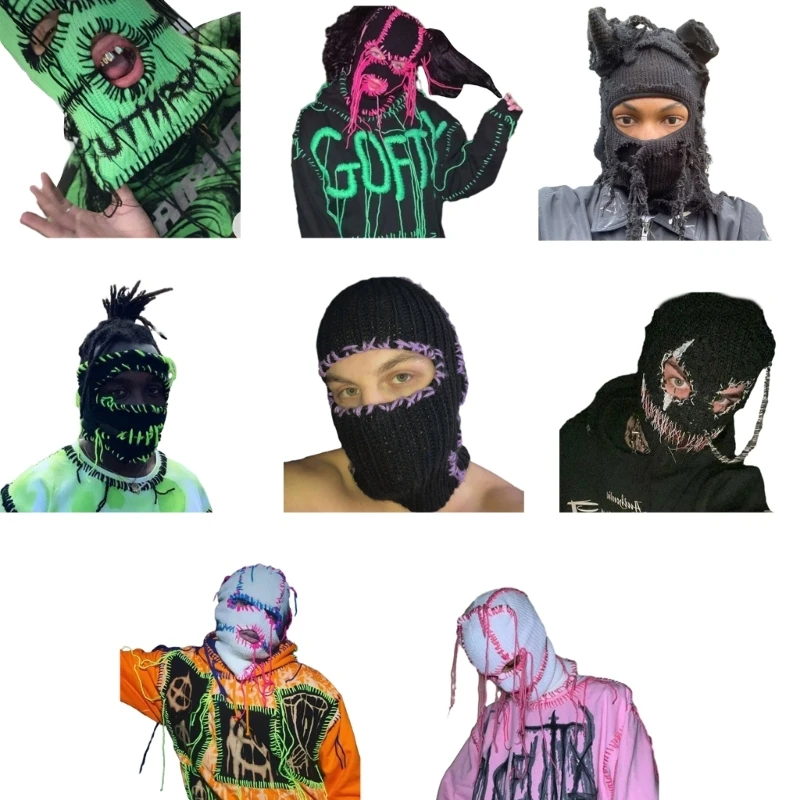 Halloween Knitted Balaclava Cap for Women Men Beanie Hat Handmade Crochet Winter Hat Girls Hooded Hat for Riding Skiing
Halloween Knitted Balaclava Cap for Women Men Beanie Hat Handmade Crochet Winter Hat Girls Hooded Hat for Riding Skiing