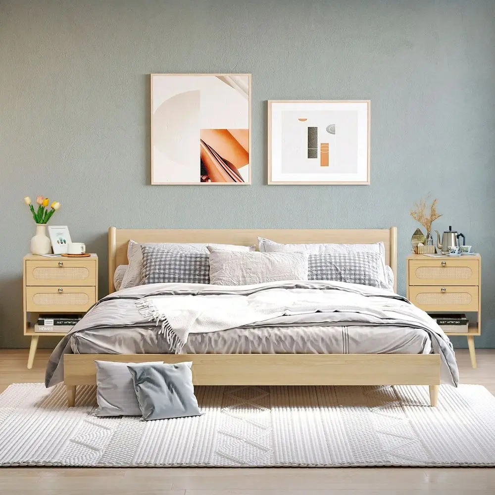 Modern Nightstand Bedside Table With 2 Drawers And Open Shelf 23.62 Inches Tall Vintage Rattan Style Storage Cabinet For Bedroo
Modern Nightstand Bedside Table With 2 Drawers And Open Shelf 23.62 Inches Tall Vintage Rattan Style Storage Cabinet For Bedroo