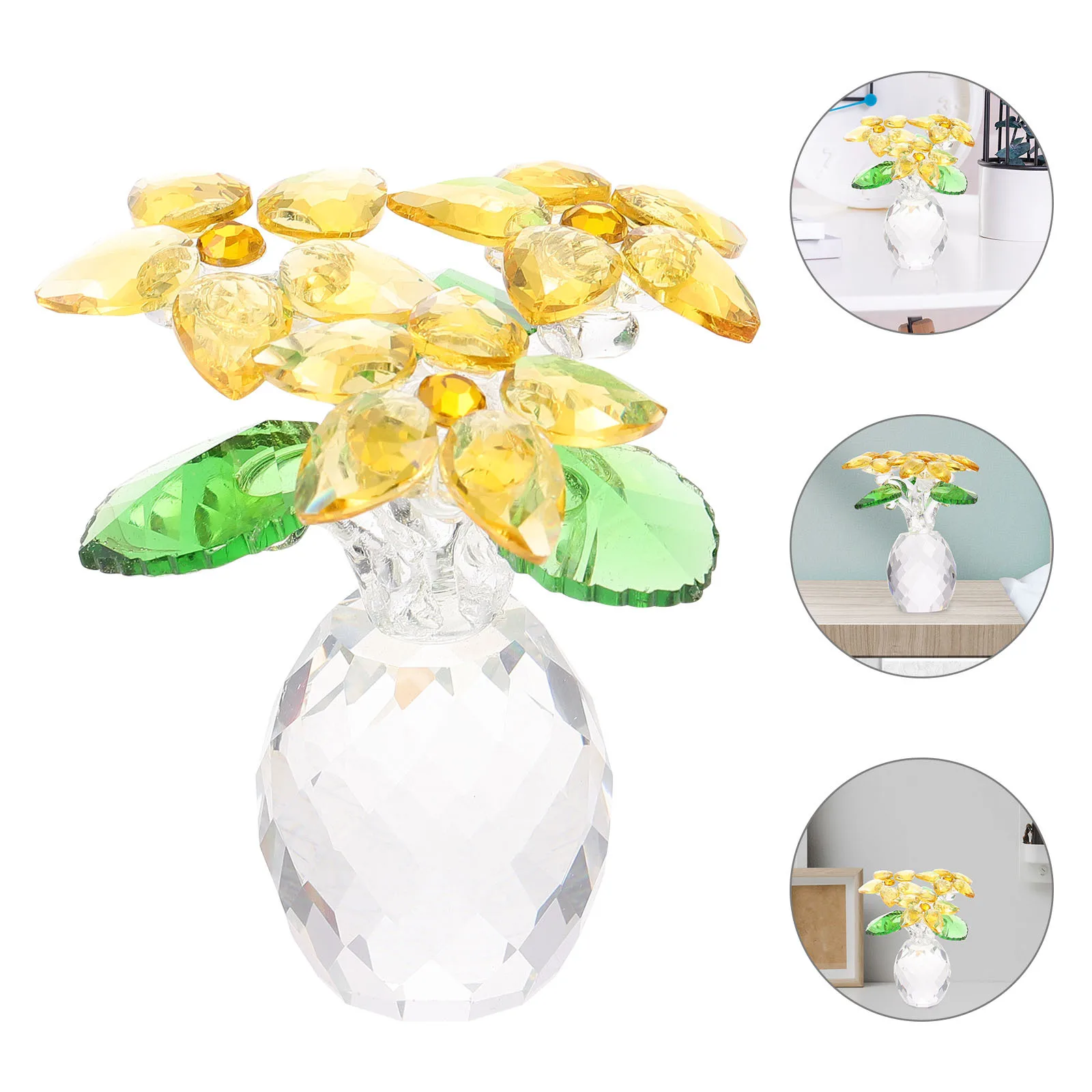 1Pcs Small Flower Vase Ornament Pineapple Shaped Crystal Desktop Decor Creative Craft Adornment for Home Office Indoor Scene
1Pcs Small Flower Vase Ornament Pineapple Shaped Crystal Desktop Decor Creative Craft Adornment for Home Office Indoor Scene