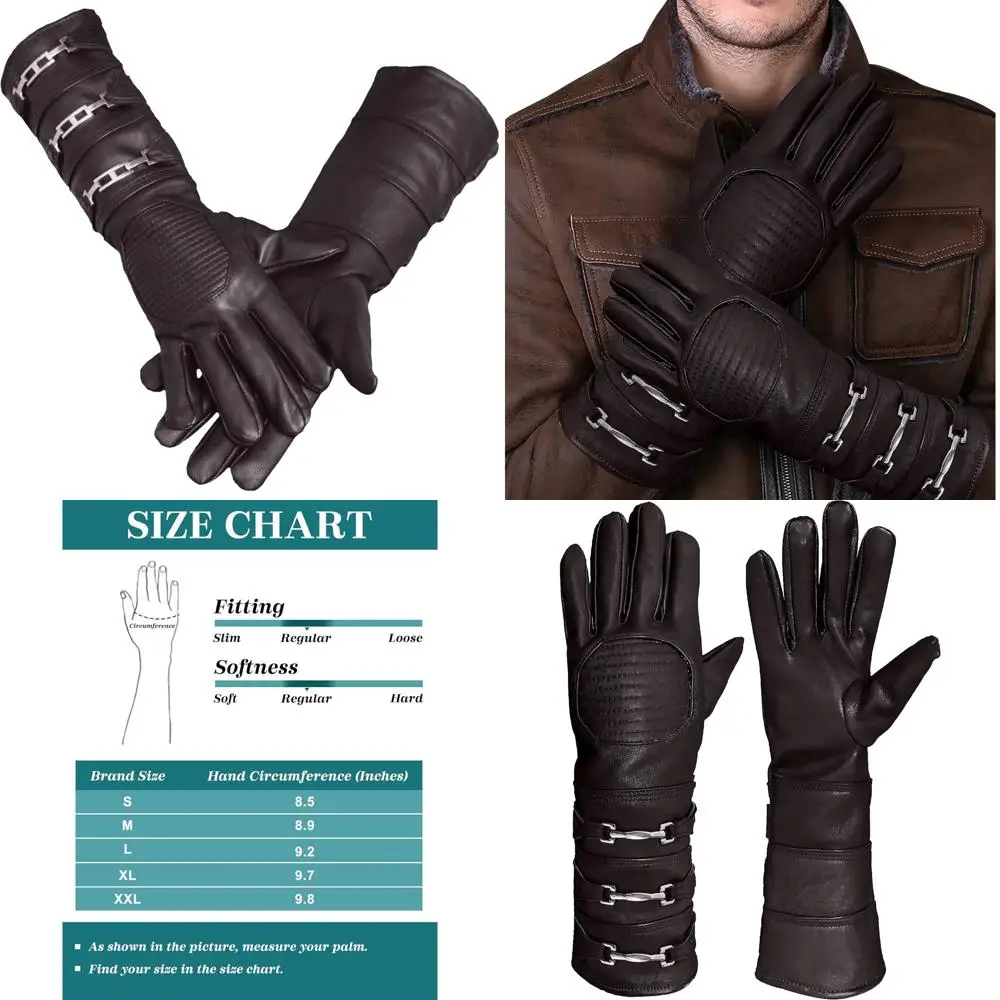 Мужские перчатки из овчины из кожи - обычный крой, длинные манжеты на руку, перчатки без подкладки для косплея
Мужские перчатки из овчины из кожи - обычный крой, длинные манжеты на руку, перчатки без подкладки для косплея