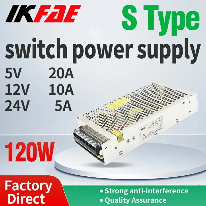 SMPS Adjustable Switching Power Supply, Overvoltage Protection, Mini Size AC, DC Converter 120W output 5V 12V 24V
SMPS Adjustable Switching Power Supply, Overvoltage Protection, Mini Size AC, DC Converter 120W output 5V 12V 24V