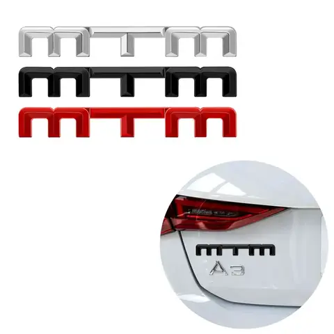 3D Metal MTM Adhesive Decal Badge Waterproof Car Body Bumper Glass Decorative Sticker Pattern Vinyl Emblem For Golf  Audi A4 A3