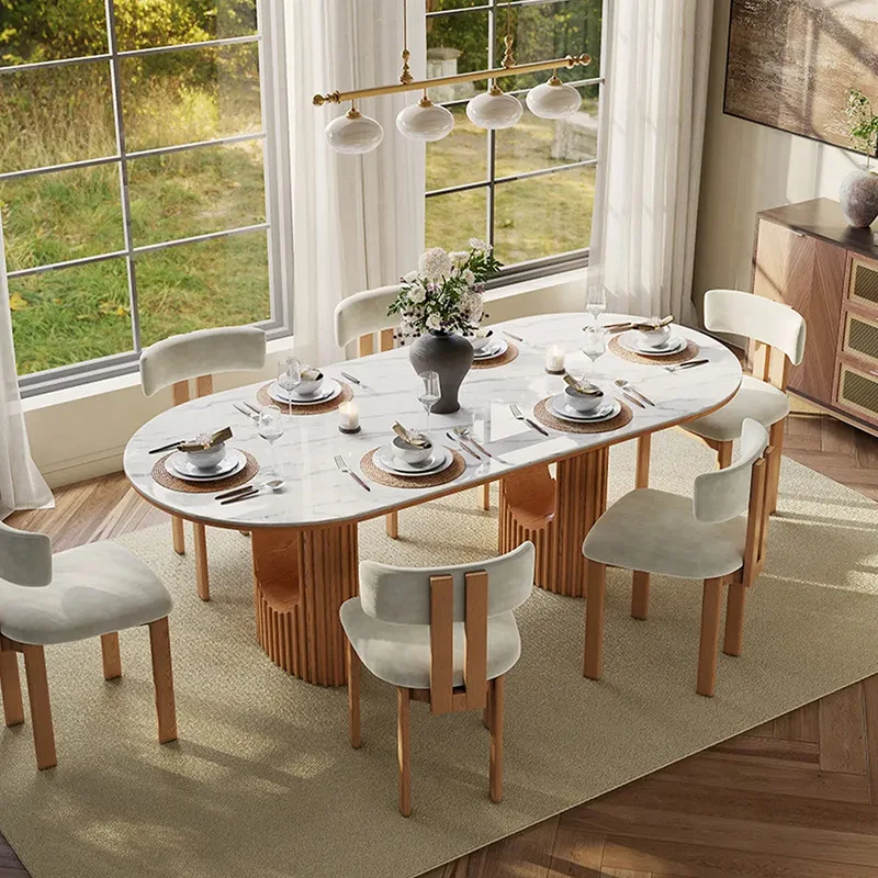 Medieval solid wood rock slab dining table Household oval French retro restaurant dining table Bright dining table Chair
Medieval solid wood rock slab dining table Household oval French retro restaurant dining table Bright dining table Chair