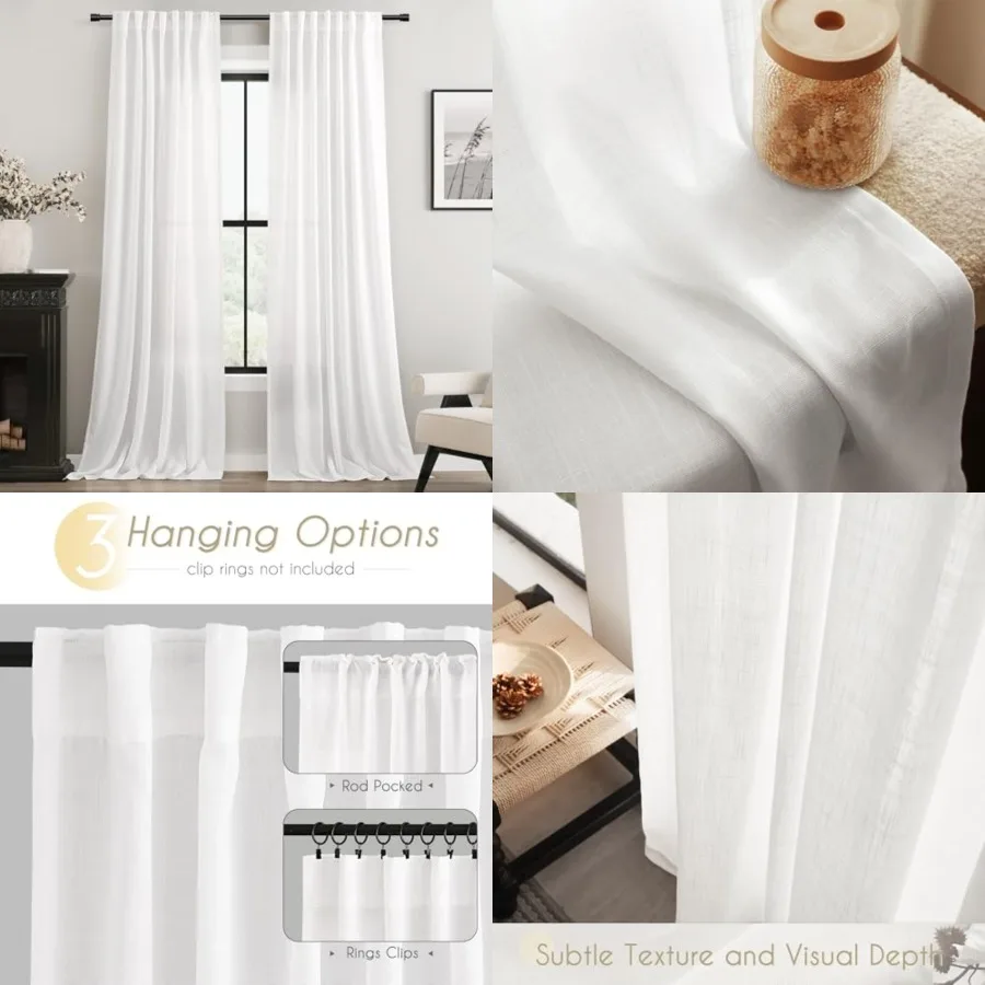 Curtains 96 Inch Long 2 Panels Back Tab Light Filtering Cotton Textured Curtain Modern Farmhouse Coastal Decor Off Drapes for P
Curtains 96 Inch Long 2 Panels Back Tab Light Filtering Cotton Textured Curtain Modern Farmhouse Coastal Decor Off Drapes for P