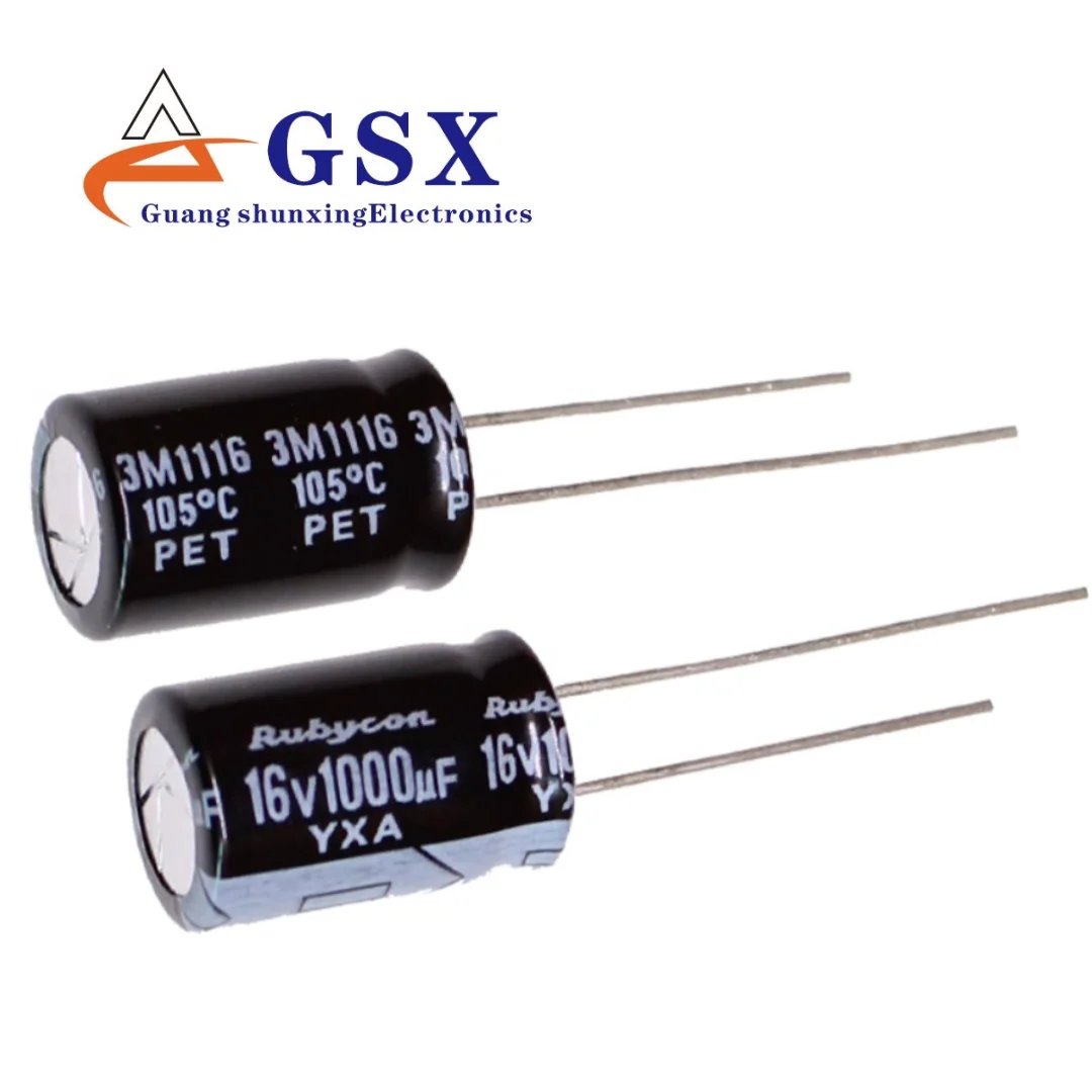 10pcs Imported aluminum electrolytic capacitor 16v1000uf 10 * 16 ruby YXA series 105 degrees
10pcs Imported aluminum electrolytic capacitor 16v1000uf 10 * 16 ruby YXA series 105 degrees