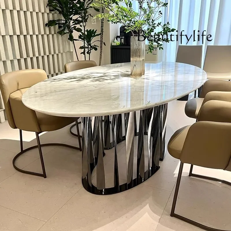 N40 Natural large flower white luxury stone dining table Modern simple Italian minimalist oval high-end dining table
N40 Natural large flower white luxury stone dining table Modern simple Italian minimalist oval high-end dining table