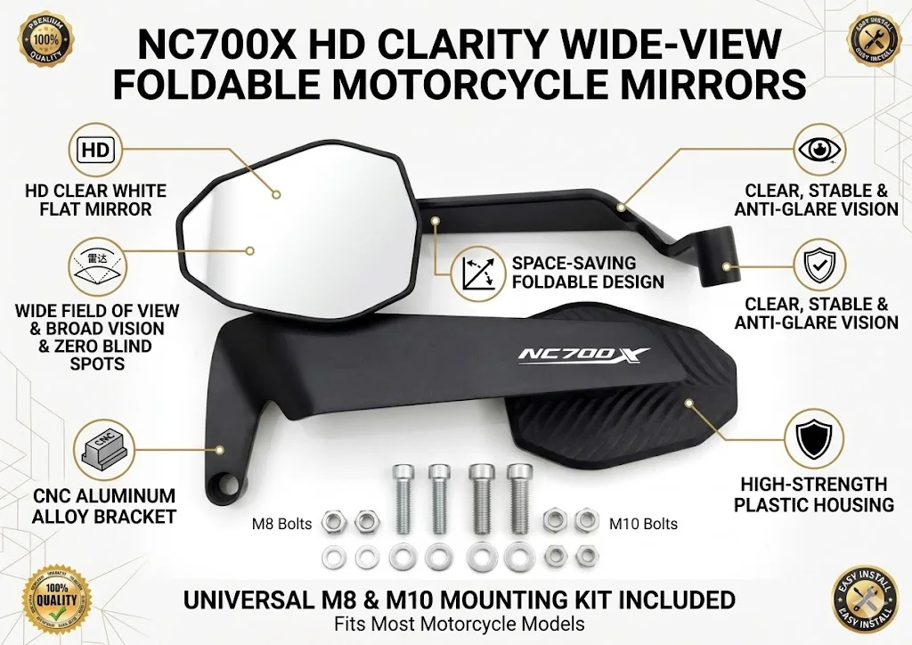 Modified Wind Wing Motorcycle Side Rearview Mirrors Accessorie For HONDA NC700X NC750X 2012-2024 NC700S NC750S NC 750X 700X 750S
Modified Wind Wing Motorcycle Side Rearview Mirrors Accessorie For HONDA NC700X NC750X 2012-2024 NC700S NC750S NC 750X 700X 750S