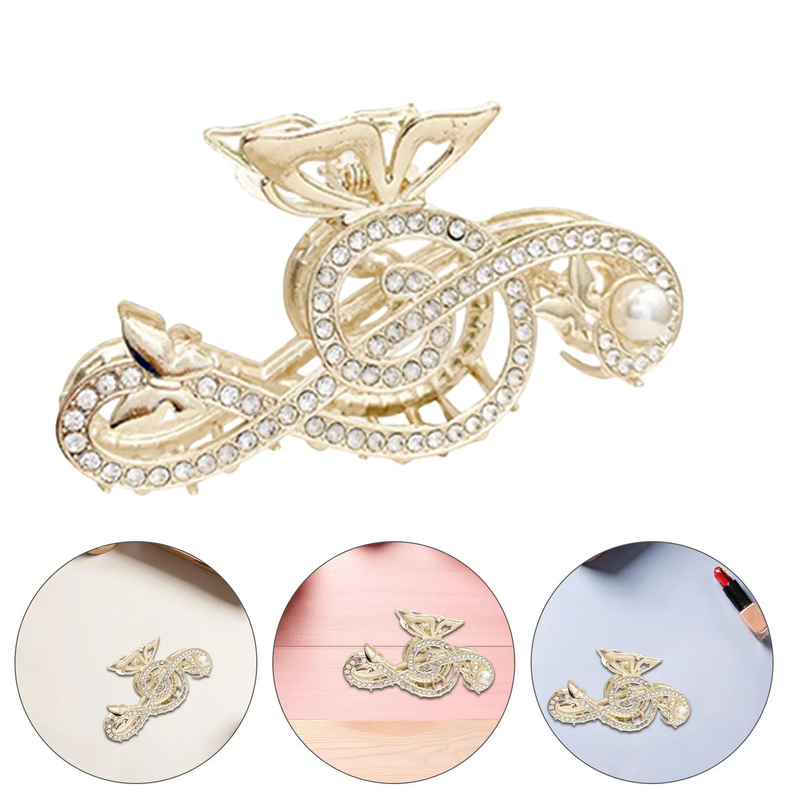 Music Note Hair Clip for Women Alloy Rhinestone Pearl Claw Clip Strong Grip Secure Hold for Thick Thin Curly Straight Hair
Music Note Hair Clip for Women Alloy Rhinestone Pearl Claw Clip Strong Grip Secure Hold for Thick Thin Curly Straight Hair