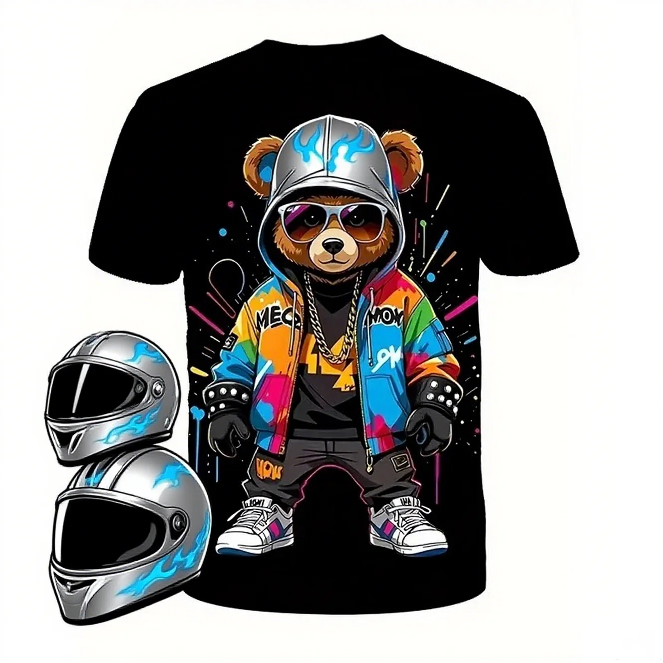 Летняя футболка MOTO с милым медвежьим узором и коротким рукавом, повседневная футболка в стиле хип-хоп, крутой модный топ унисекс для мужчин и женщин
Летняя футболка MOTO с милым медвежьим узором и коротким рукавом, повседневная футболка в стиле хип-хоп, крутой модный топ унисекс для мужчин и женщин