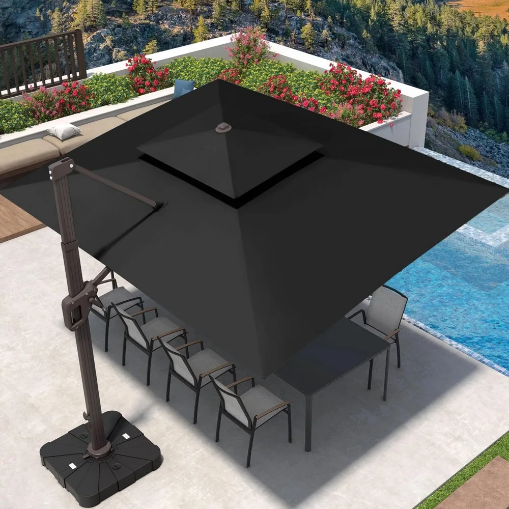 9' X 12' Cantilever Patio Umbrella 360°Rotation Rectangular Outdoor Large Offset Umbrellas Double Top Heavy Duty Windproof
9' X 12' Cantilever Patio Umbrella 360°Rotation Rectangular Outdoor Large Offset Umbrellas Double Top Heavy Duty Windproof