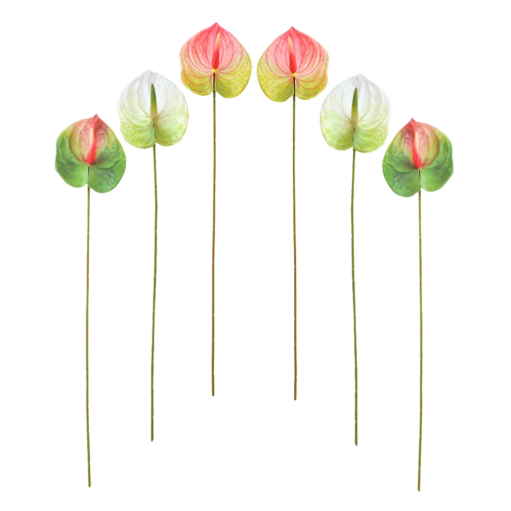 6pcs Bouquet Flower Branch LifelikeIndoor Decoration Wedding Artificial Anthurium Flower Faux Flowers Arrangement
6pcs Bouquet Flower Branch LifelikeIndoor Decoration Wedding Artificial Anthurium Flower Faux Flowers Arrangement