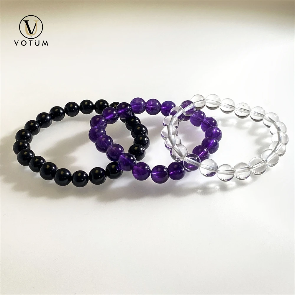 Votum Natural White Crystal Quartz Amethyst Black Tourmaline Beaded Bracelet Beaded Stone Bracelet Set Fashion Stackable Jewelry
Votum Natural White Crystal Quartz Amethyst Black Tourmaline Beaded Bracelet Beaded Stone Bracelet Set Fashion Stackable Jewelry