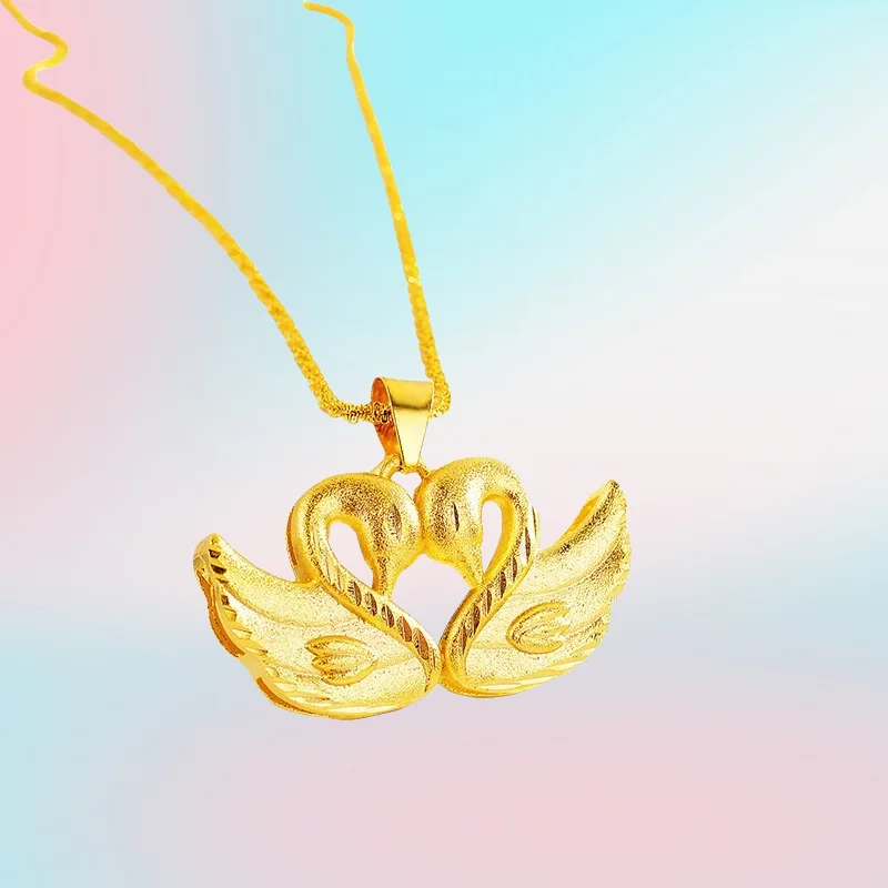 Gift New 9999 gold necklace for women's double swan pendant Japanese and Korean fashion luxury love collarbone chain jewelry24K
Gift New 9999 gold necklace for women's double swan pendant Japanese and Korean fashion luxury love collarbone chain jewelry24K