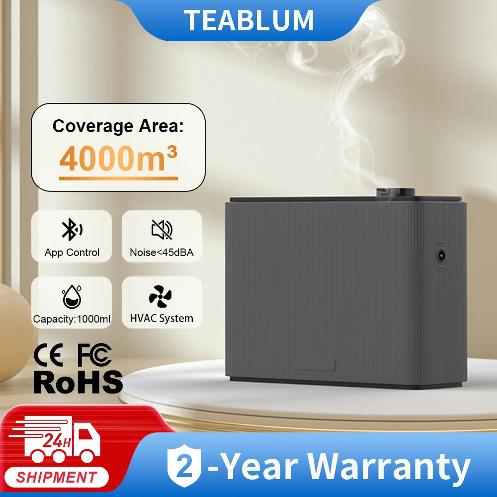 TEABLUM 4000m³ Fragrance Diffuser Smart Timing Scent Air Machine For Home Hotel Spa HVAC Aroma Diffuser Electric Air Freshener
TEABLUM 4000m³ Fragrance Diffuser Smart Timing Scent Air Machine For Home Hotel Spa HVAC Aroma Diffuser Electric Air Freshener