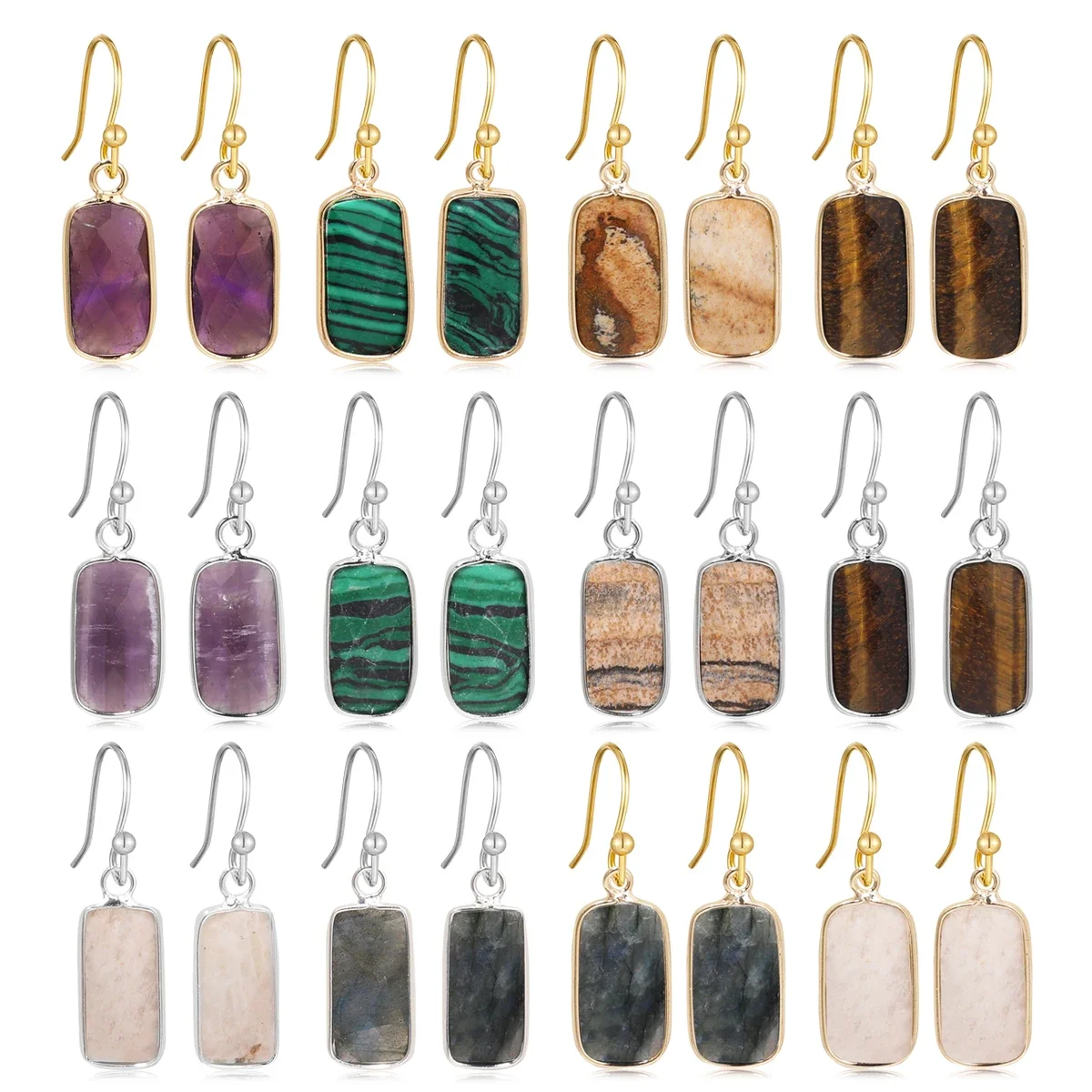 Women's Earrings Natural Gemstones Amethyst Pink Crystal Tiger Eye Stone Jewelry Daily Wear Earrings Gifts
Women's Earrings Natural Gemstones Amethyst Pink Crystal Tiger Eye Stone Jewelry Daily Wear Earrings Gifts
