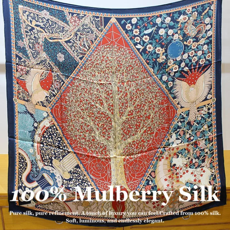 100% Pure Mulberry Silk Scarf 110cm Square Real Silk Hand Rolled Edge Women Fashion Floral Print Sun Protection Shawl Beach Wrap
100% Pure Mulberry Silk Scarf 110cm Square Real Silk Hand Rolled Edge Women Fashion Floral Print Sun Protection Shawl Beach Wrap