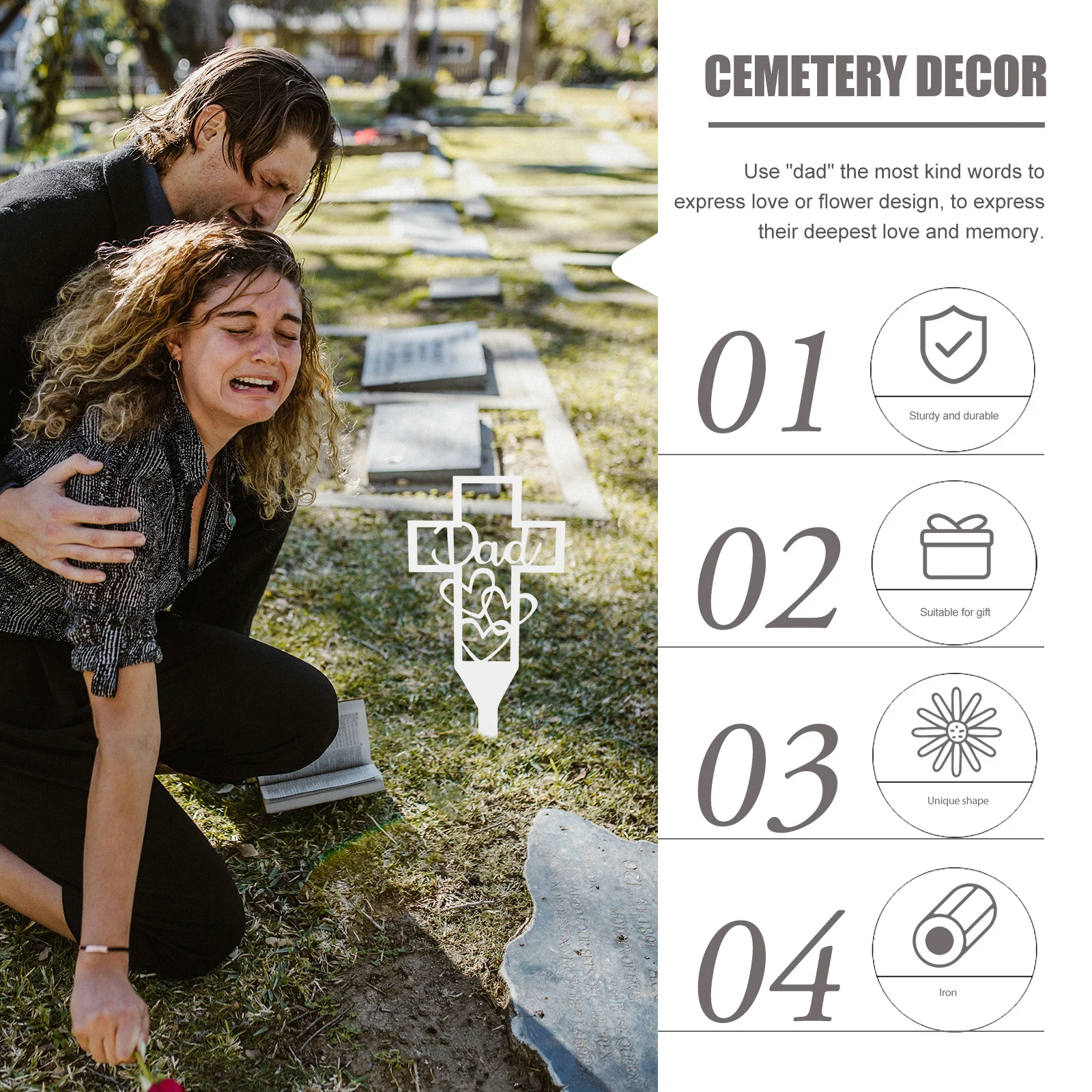 Cemetery Stake Decorative Insert Stake for Outdoor Yard Lawn Ornament Courtyard Ground Decoration Landscape Garden Art Sculpture
Cemetery Stake Decorative Insert Stake for Outdoor Yard Lawn Ornament Courtyard Ground Decoration Landscape Garden Art Sculpture