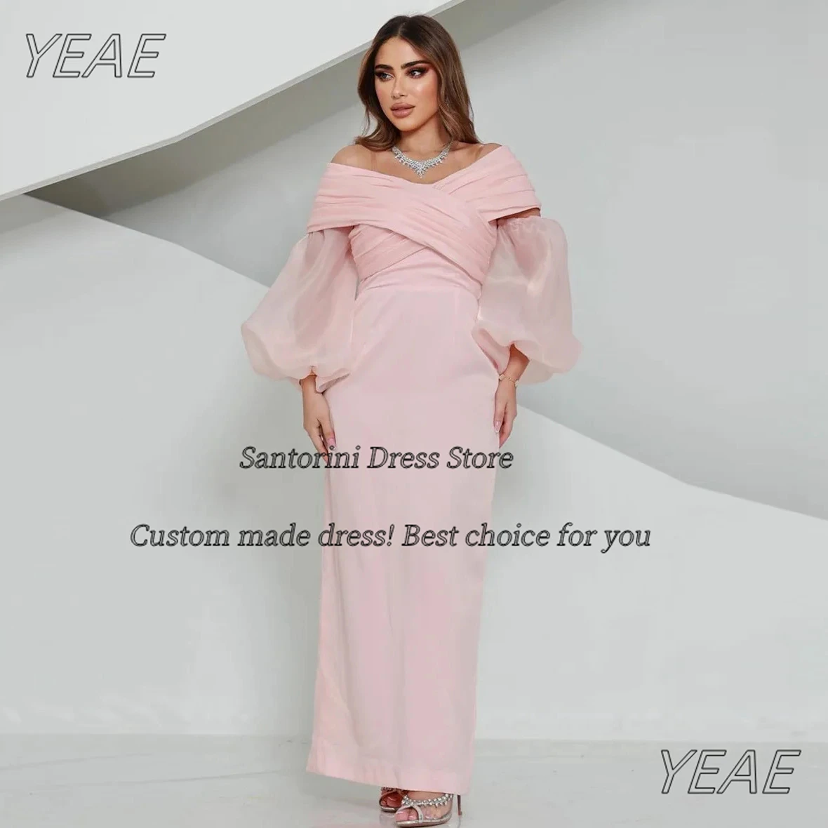 Santorini Customized Ruched Off Shoulder Prom Dresses Organza Long Sleeves Evening Dress Saudi Arabia Women Party Gowns
Santorini Customized Ruched Off Shoulder Prom Dresses Organza Long Sleeves Evening Dress Saudi Arabia Women Party Gowns
