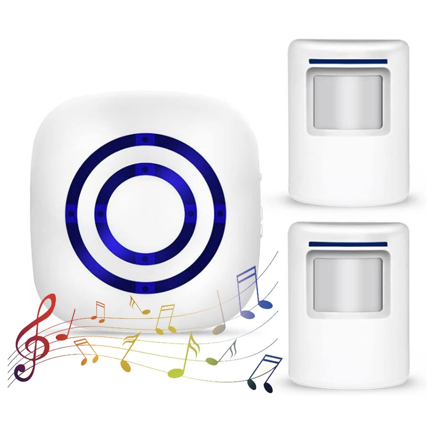 Wireless Home Security Driveway Alarm, Entry Alert, Visitor Door Bell Chime with 1/2 Plug-in Receiver and 1/2 PIR Motion Sensor
Wireless Home Security Driveway Alarm, Entry Alert, Visitor Door Bell Chime with 1/2 Plug-in Receiver and 1/2 PIR Motion Sensor