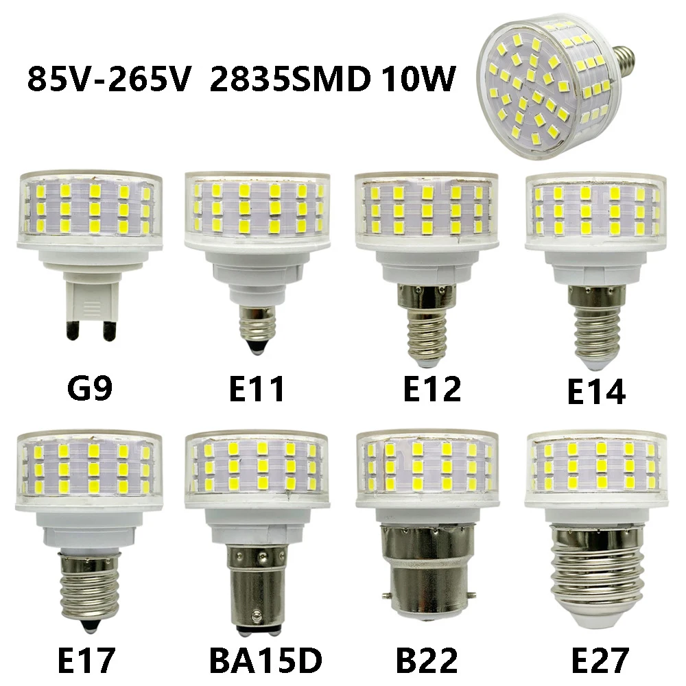 10PCS 10W G9 E11 E12 E14 E17 BA15D E27 B22 LED Bulb Corn Lamp Crystal Chandelier Light 110v 220v
10PCS 10W G9 E11 E12 E14 E17 BA15D E27 B22 LED Bulb Corn Lamp Crystal Chandelier Light 110v 220v
