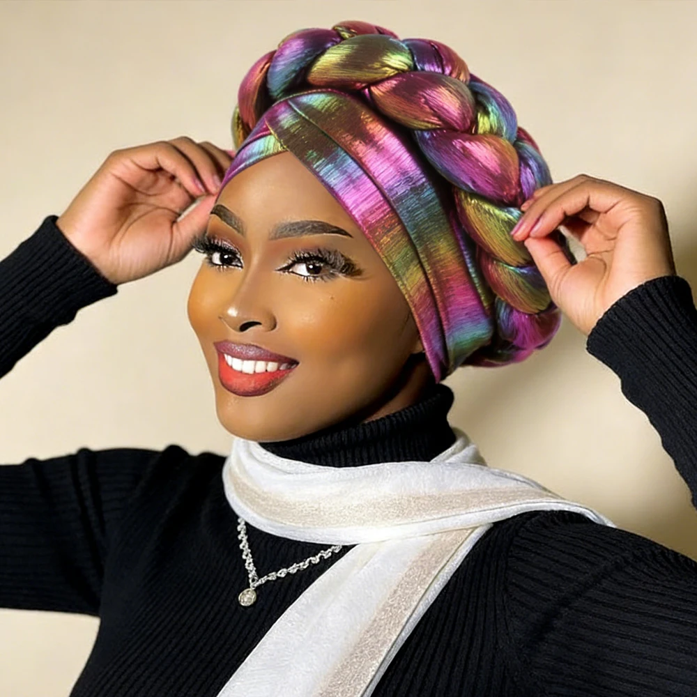 Новый тюрбан с африканской оплеткой для женщин, градиентный цвет, повязка на голову, шапка, платок, авто гелес, Нигерия, головной убор для свадебной вечеринки, головной убор
Новый тюрбан с африканской оплеткой для женщин, градиентный цвет, повязка на голову, шапка, платок, авто гелес, Нигерия, головной убор для свадебной вечеринки, головной убор