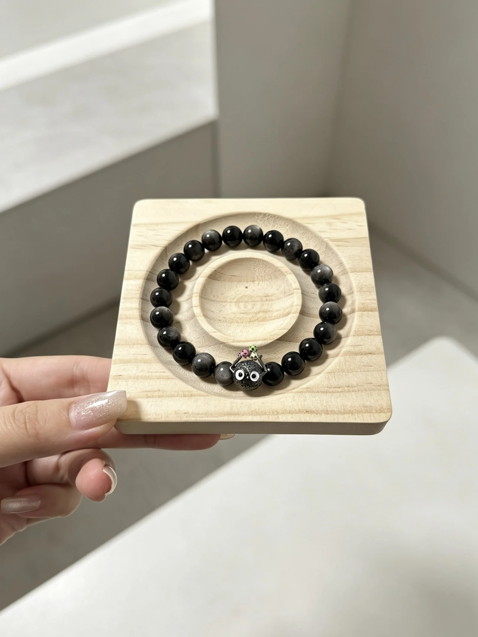 Silver Sheen Obsidian Coal Elf Bracelet, Lucky Protection Beaded Charm
Silver Sheen Obsidian Coal Elf Bracelet, Lucky Protection Beaded Charm