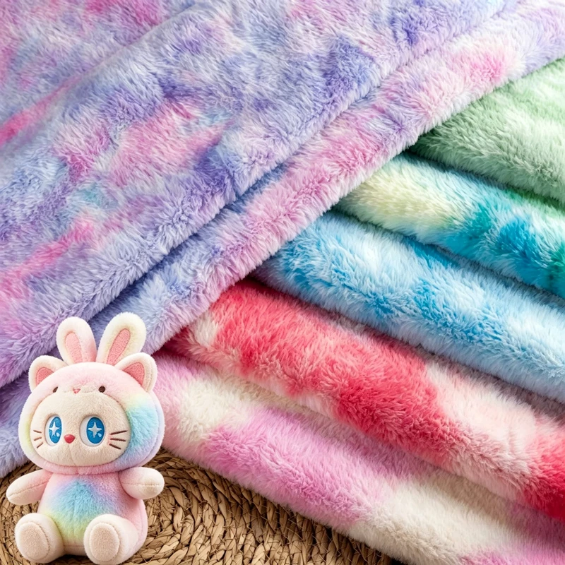 Rainbow Tie-Dye Plush Fabric By The Meter for DIY Toy Blanket Pillow Carpet Doll Sofa Hat Sewing Imitation Rex Rabbit Fur Cloth
Rainbow Tie-Dye Plush Fabric By The Meter for DIY Toy Blanket Pillow Carpet Doll Sofa Hat Sewing Imitation Rex Rabbit Fur Cloth