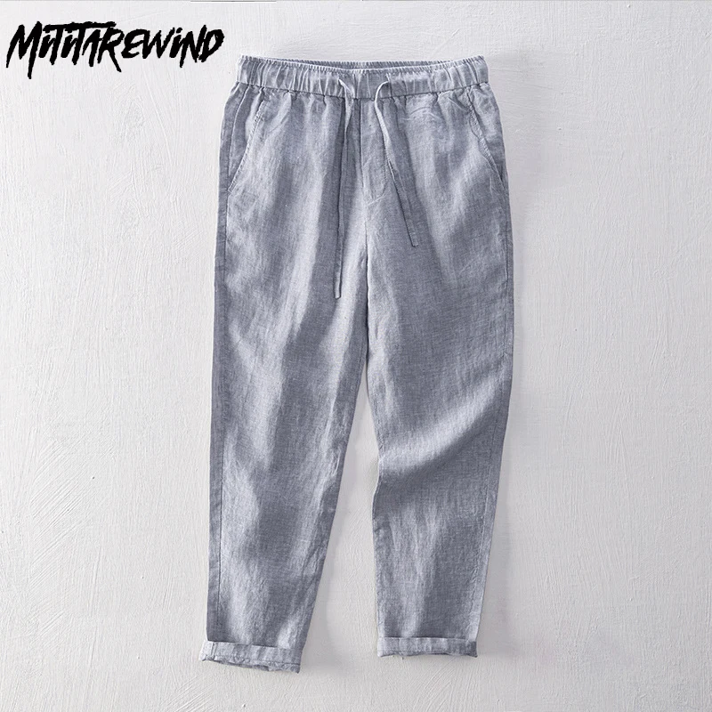 Summer 100% Linen Pants Men Daily Causal Breathable Pants Drawstring Elastic Waist Straight Ankle-length Trousers Youth Simple
Summer 100% Linen Pants Men Daily Causal Breathable Pants Drawstring Elastic Waist Straight Ankle-length Trousers Youth Simple