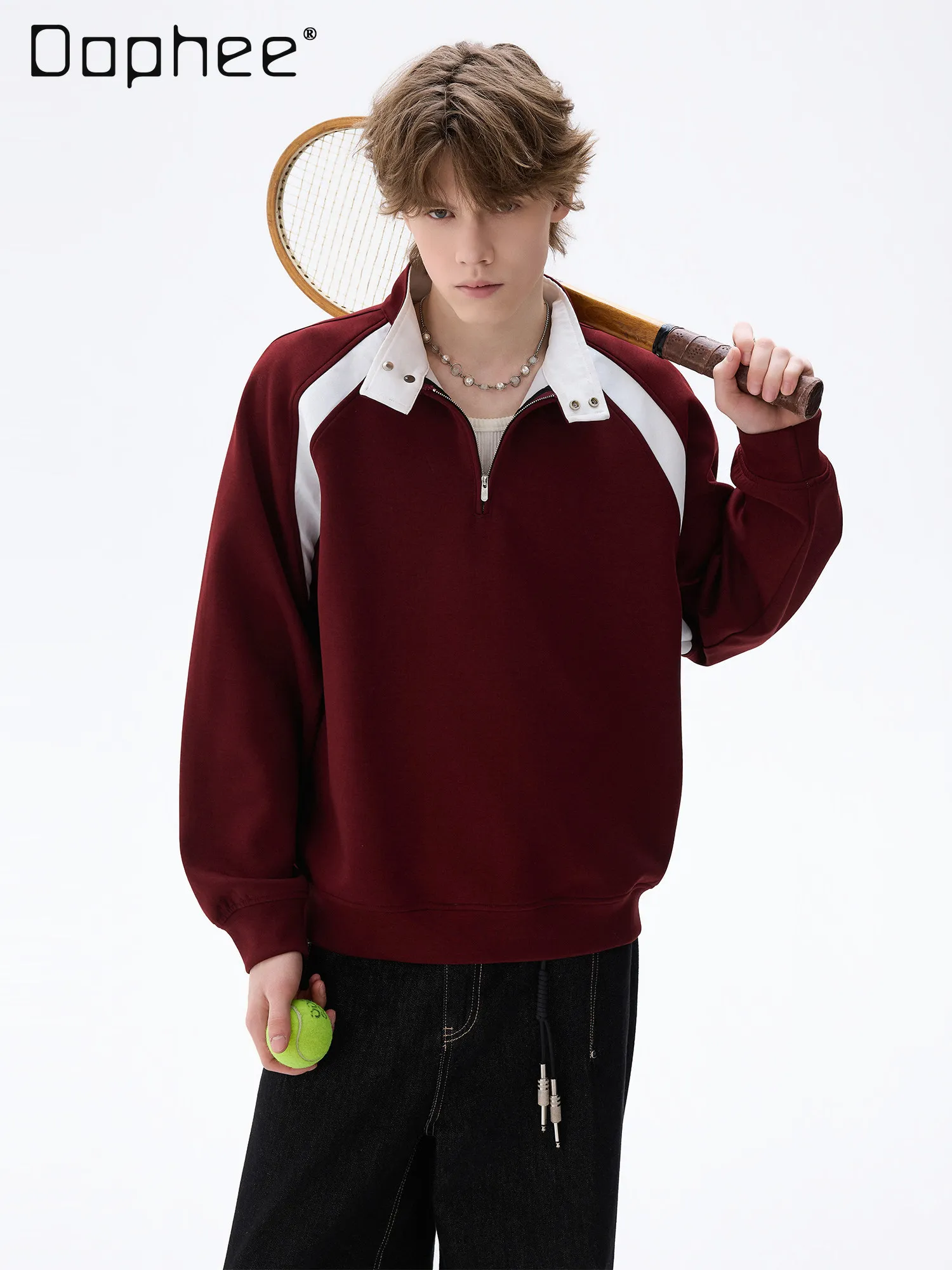 Spring and Autumn American Sports Style Men's Gray and Red Color-blocked Loose Casual Stand-up Collar Long-sleeve Sweatshirt
Spring and Autumn American Sports Style Men's Gray and Red Color-blocked Loose Casual Stand-up Collar Long-sleeve Sweatshirt