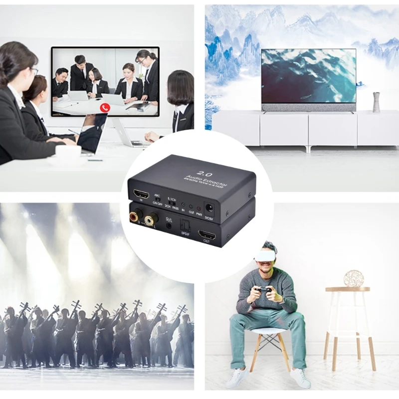 4K60Hz HDTV Audios Adapter HDTV Audios Extractor with SPDIF and L/Right Stereo Outputs for PC Laptop Bluray Players D2RC
4K60Hz HDTV Audios Adapter HDTV Audios Extractor with SPDIF and L/Right Stereo Outputs for PC Laptop Bluray Players D2RC