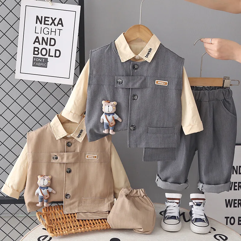 Boys Clothes Sets Spring Autumn 2026 Children Fashion Vest Tie Shirts Pants 3pcs Party Suit For Baby Outfits Kids Tracksuits 4Y
Boys Clothes Sets Spring Autumn 2026 Children Fashion Vest Tie Shirts Pants 3pcs Party Suit For Baby Outfits Kids Tracksuits 4Y