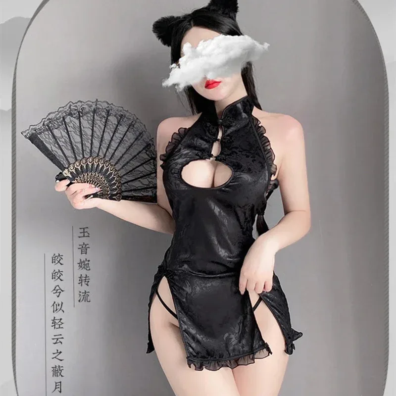 Women sexy cosplay cheongsam dress outfit roleplay slim traditional split qipao skirt lady temptation see-through erotic uniform
Women sexy cosplay cheongsam dress outfit roleplay slim traditional split qipao skirt lady temptation see-through erotic uniform