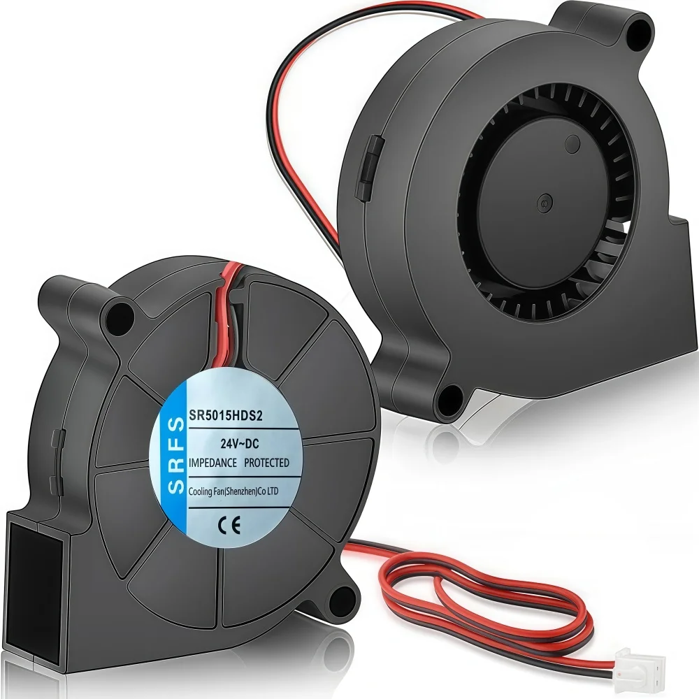 5015 Blower Fan 24V, 3D Printer 24 Volt Fans Blower Turbine Turbo Hydraulic Bearing, Brushless Cooling 50mmx15mm 2PIN
5015 Blower Fan 24V, 3D Printer 24 Volt Fans Blower Turbine Turbo Hydraulic Bearing, Brushless Cooling 50mmx15mm 2PIN