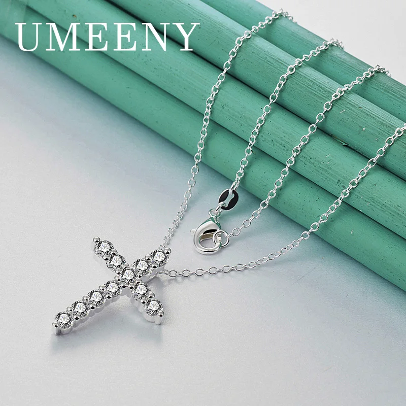Charm 925 Sterling Silver 16-30 Inch Delicate Cross Zirconia Necklace Women Simple Fashion Accessories Jewelry
Charm 925 Sterling Silver 16-30 Inch Delicate Cross Zirconia Necklace Women Simple Fashion Accessories Jewelry