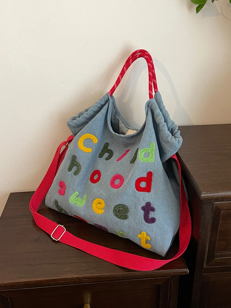 Leisure Denim Canvas Handbag for Women 2024 Fashion Student Commuting Single Shoulder Tote Bag Large Capacity Crossbody Bags
Leisure Denim Canvas Handbag for Women 2024 Fashion Student Commuting Single Shoulder Tote Bag Large Capacity Crossbody Bags