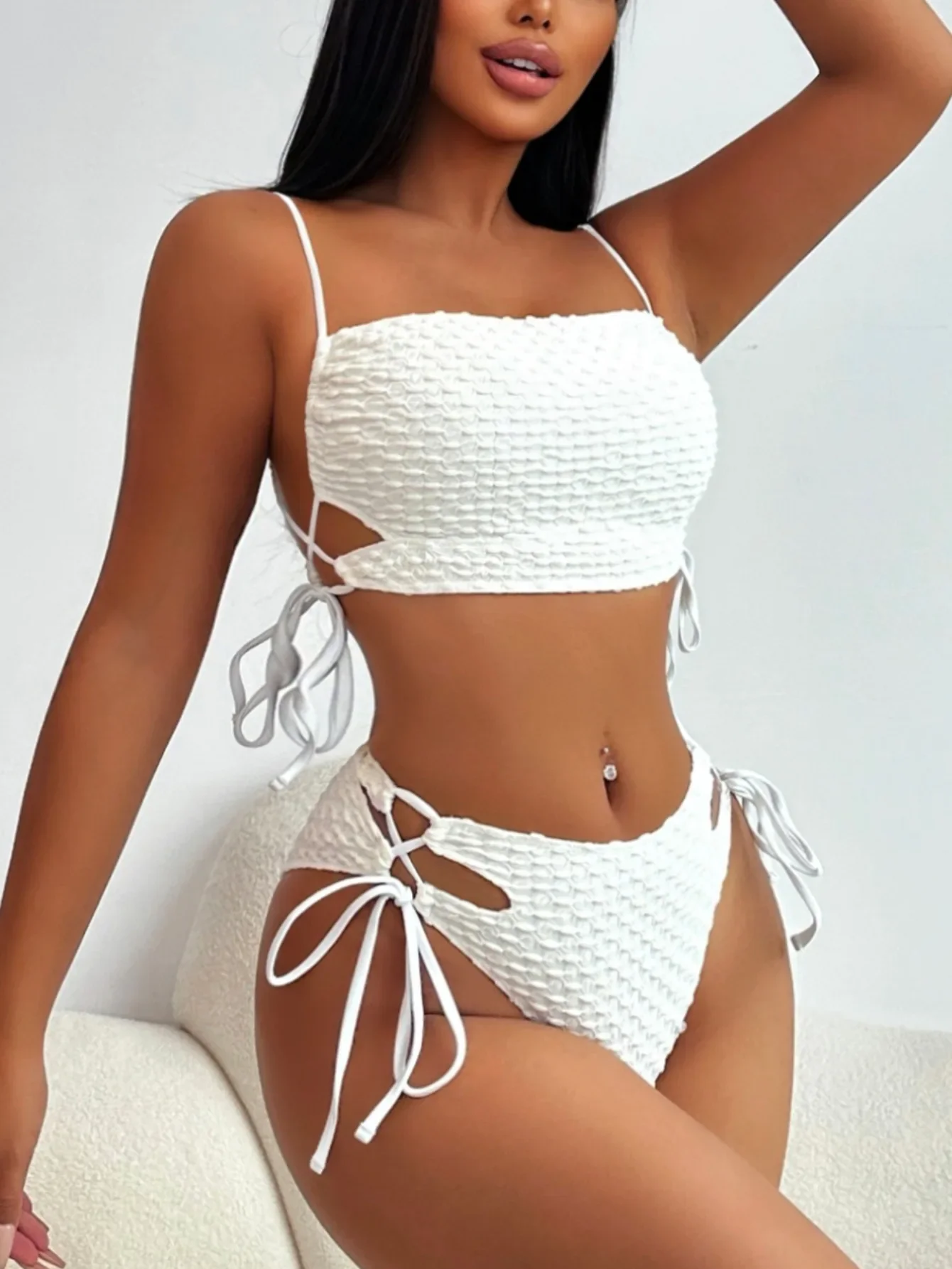 Sexy White Bikini Set 2025 Women Hollow Bandage Cross Push Up Drawstring Side High Waist Swimsuit Beach Bathing Suit Swimwear
Sexy White Bikini Set 2025 Women Hollow Bandage Cross Push Up Drawstring Side High Waist Swimsuit Beach Bathing Suit Swimwear
