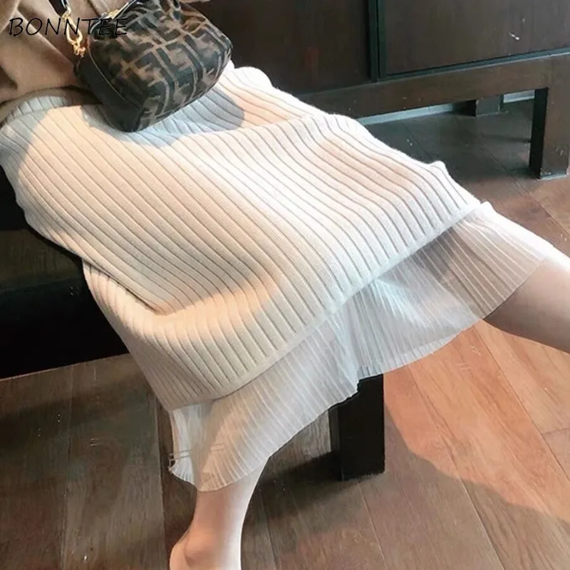 Skirts Women A-line Winter Loose Elegant Leisure Trendy Patchwork Simple All-match Korean-style Ladies Midi High-waist Knitting
Skirts Women A-line Winter Loose Elegant Leisure Trendy Patchwork Simple All-match Korean-style Ladies Midi High-waist Knitting