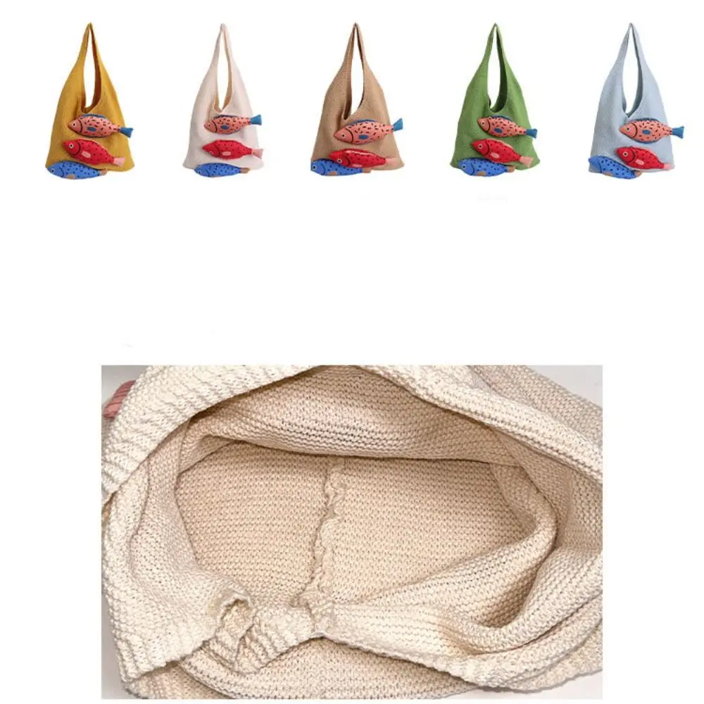 Foldable Summer Weave Knitted Bag Cotton Crochet Fish Shoulder Bag Fashion Simple Beach Bag Tote Bag
Foldable Summer Weave Knitted Bag Cotton Crochet Fish Shoulder Bag Fashion Simple Beach Bag Tote Bag