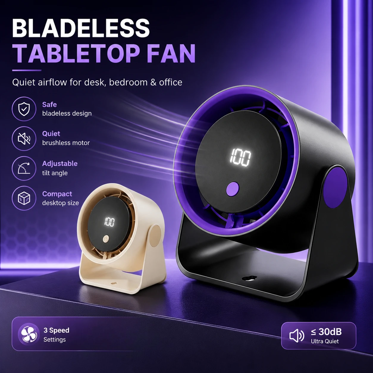 USB Charging Table Cooling Fan Built-in 1000‑1200mAh Battery Low Noise 36dB For Office Dorm Use
USB Charging Table Cooling Fan Built-in 1000‑1200mAh Battery Low Noise 36dB For Office Dorm Use