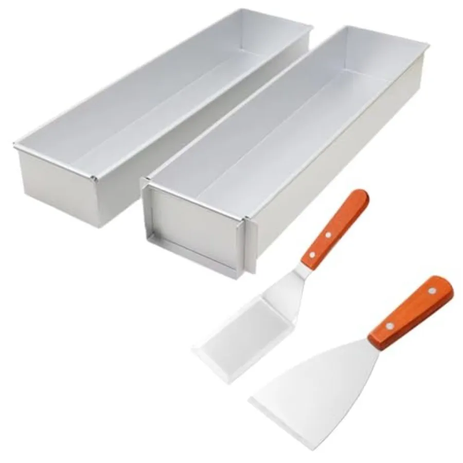 Rectangle Cake Pan for Tiramisu Cheesecake Mousse Baking, Aluminum Alloy, Silver, Removable Bottom Non-Stick Coating
Rectangle Cake Pan for Tiramisu Cheesecake Mousse Baking, Aluminum Alloy, Silver, Removable Bottom Non-Stick Coating